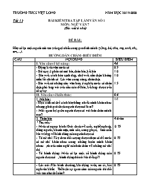 Giáo án Ngữ văn Lớp 7 - Tiết 12 Bài kiểm tra tập làm văn số 1 (Viết ở nhà) - Năm học 2019-2020 - Trường THCS Việt Long